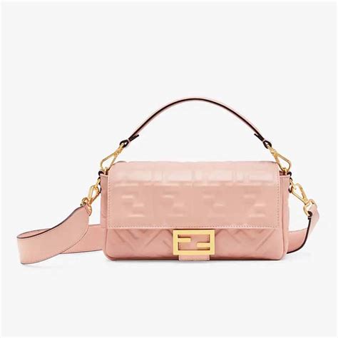 fendi baguette pink leather bag|fendi size chart.